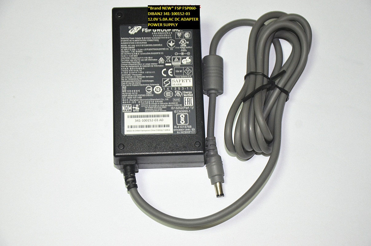 *Brand NEW* 5.5*2.1 FSP060-DIBAN2 12.0V 5.0A AC DC ADAPTER FSP 341-100152-03 POWER SUPPLY